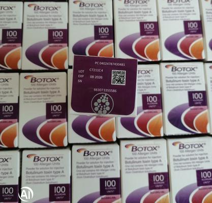 100Unità Allergan Per Iniezione Face Lift Anti Age Muscolo Massettore Sottile Rimuovi Rughe