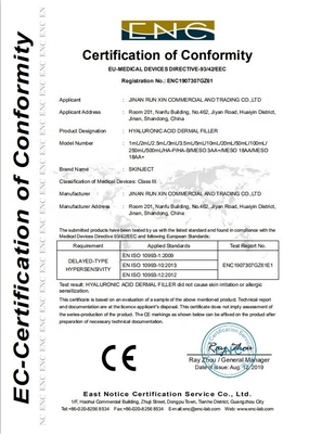 1ml 2ml 5ml 10ml 20ml Korea Hyaluronic Acid Filler Con Certificazione CE