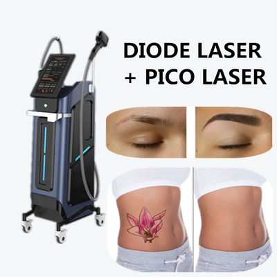 Laser diodo depilazione pelle ringiovanimento macchina di bellezza Pico Laser 2 in 1