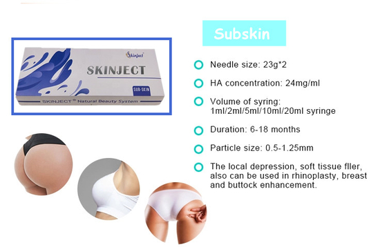 Filler per aumento del seno con acido ialuronico puro non chirurgico 24 mg/ml