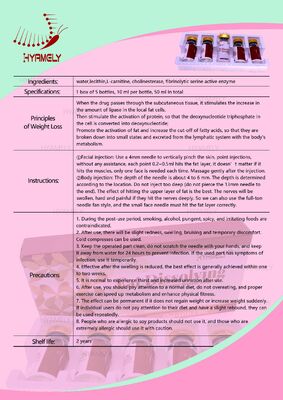 Doppio Chin Lipolysis Fat Lipolysis Injection la soluzione lipolitica rossa