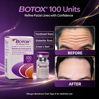 BOTOX 100 unità Iniezione Antirughe Trattamento Estetico Viso Tossina Botulinica Tipo A Allergan
