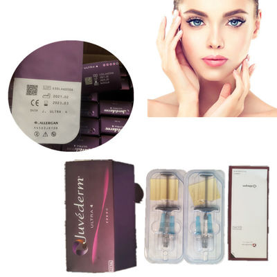 Labbra russe Juvederm ultra 3 con il riempitore cutaneo collegato incrocio della lidocaina