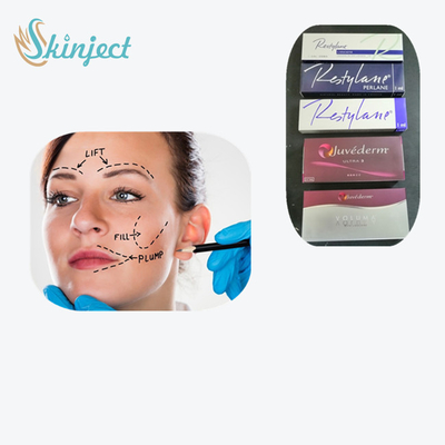 Riempitore cutaneo iniettabile per le depressioni dello strappo prima e dopo la linea di sorriso di Juvederm