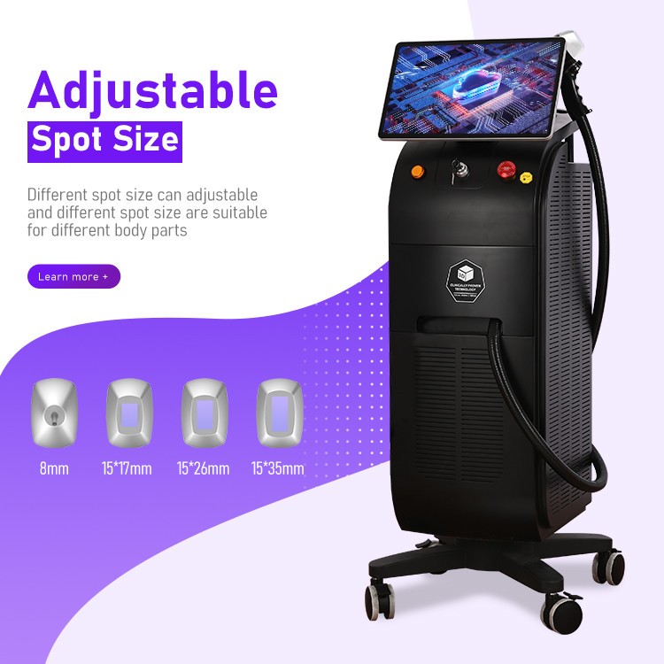 Macchina avanzata di depilazione laser per tutti i tipi di pelle Interfaccia multilingue 755 808 940 1064nm Lunghezza d'onda